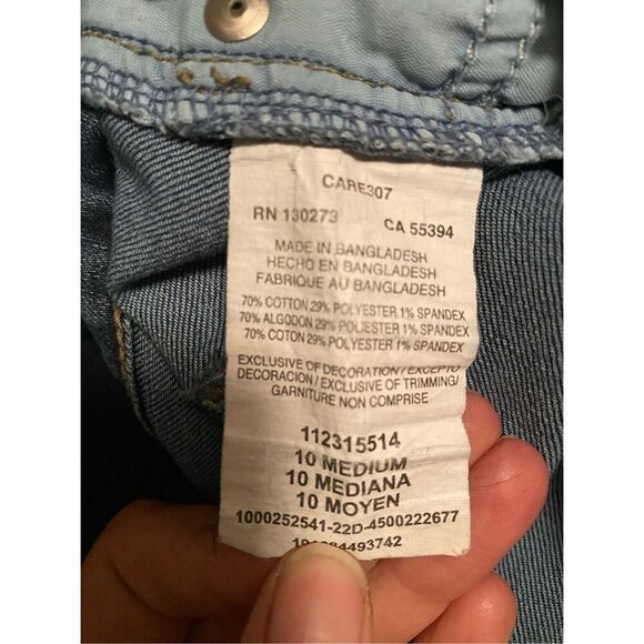 Lee Medium Wash Regular Fit Mid Rise Denim Bermuda Shorts Size 10 - Picture 5 of 5